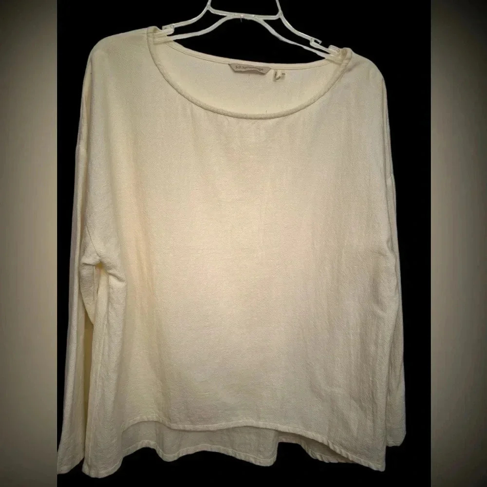 Soft Surroundings cream gauze shirt